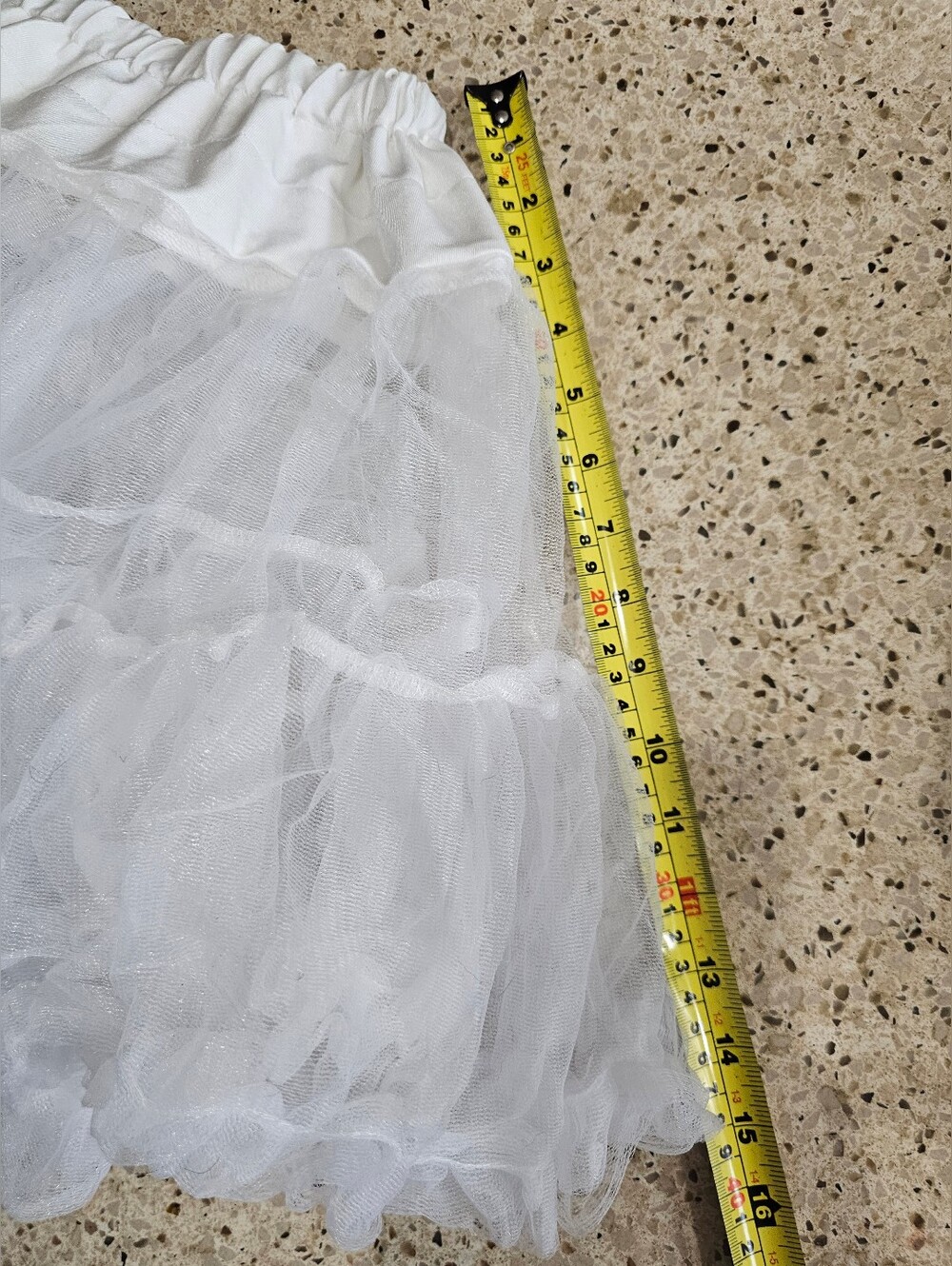 White Ruffled Tulle Mini Skirt Petticoat - Picture 4 of 4
